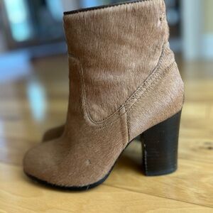 Frye Parker Short Harcltfg Tan Calf Hair Ankle Heeled Women’s Boots